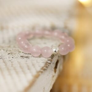 Anillo Cuarzo rosa minimalista