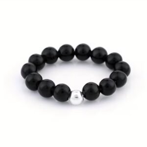 Anillo Obsidiana minimalista