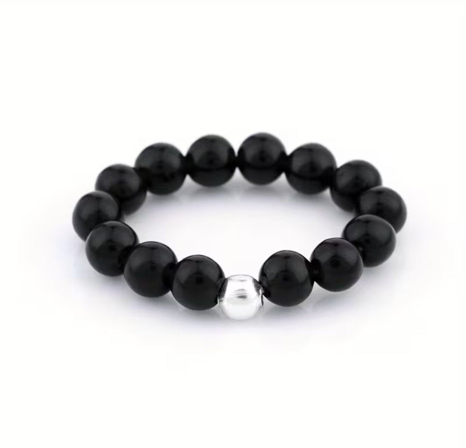 Anillo Obsidiana minimalista