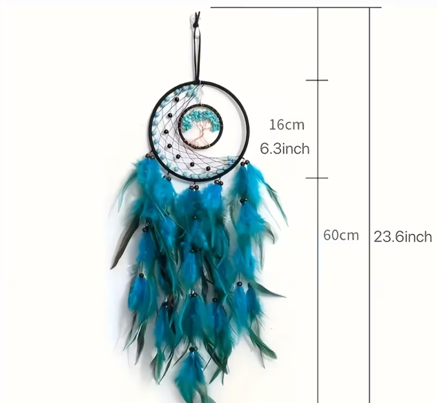 Atrapasueños luna y árbol turquesa - Imagen 4