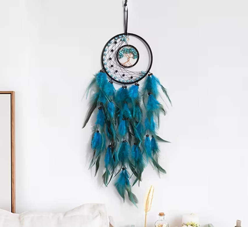 Atrapasueños luna y árbol turquesa