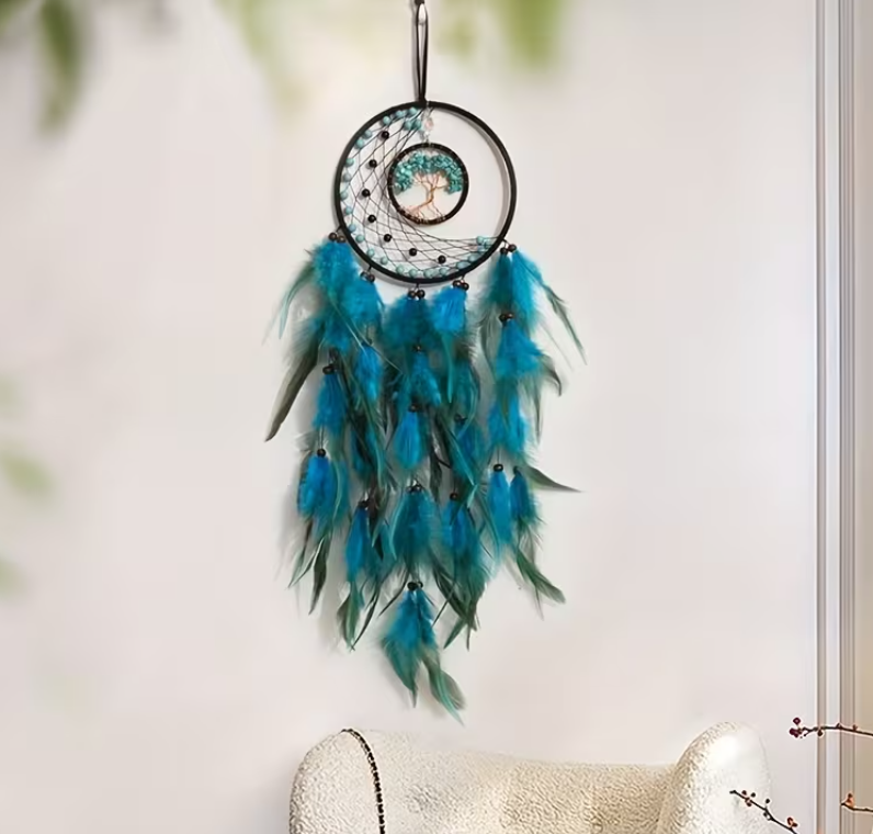 Atrapasueños luna y árbol turquesa - Imagen 5