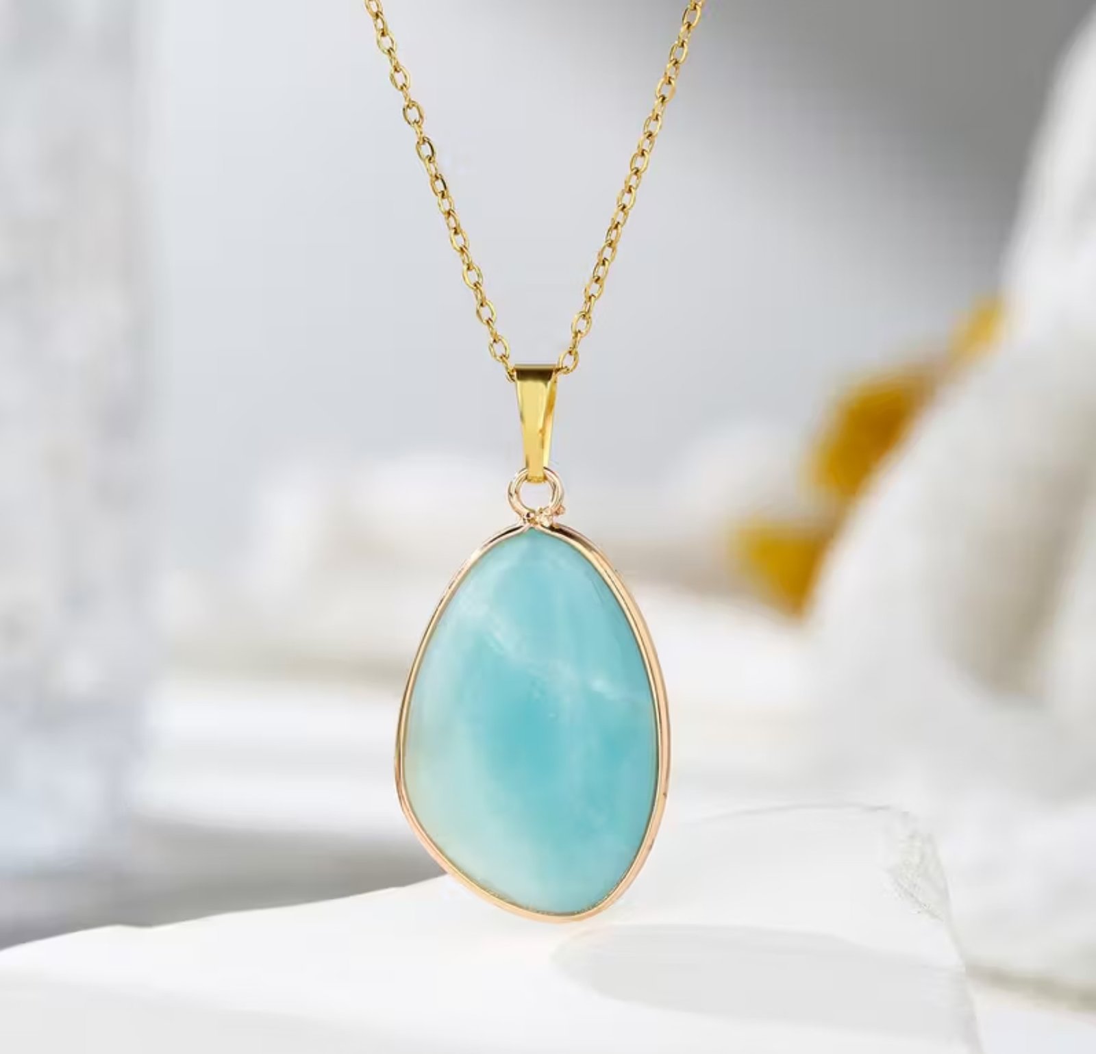 Collar Aguamarina natural