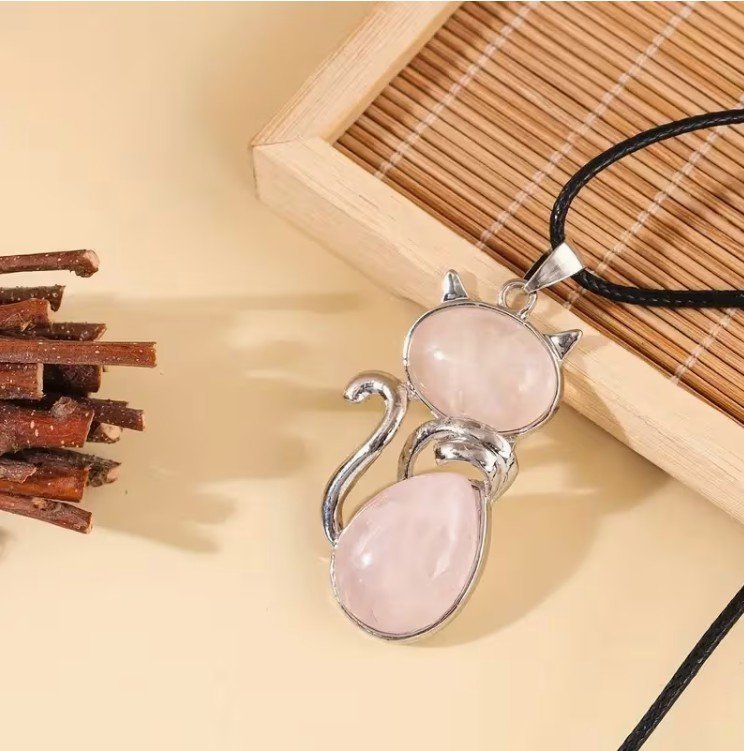 Collar Gato Cuarzo Rosa - Imagen 2