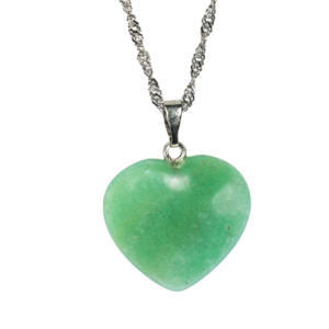 Collar corazón cuarzo verde