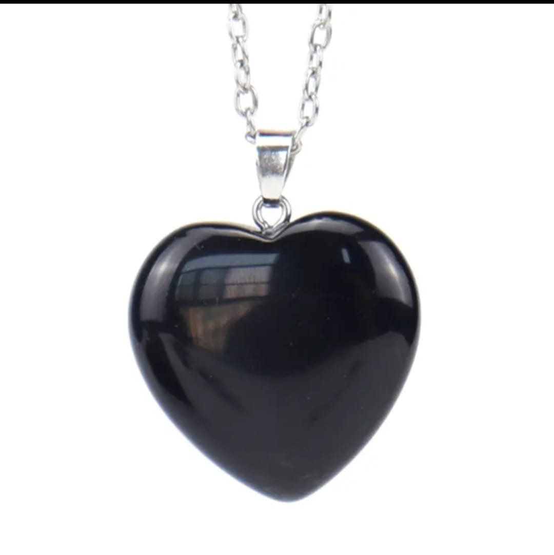 Collar corazón obsidiana