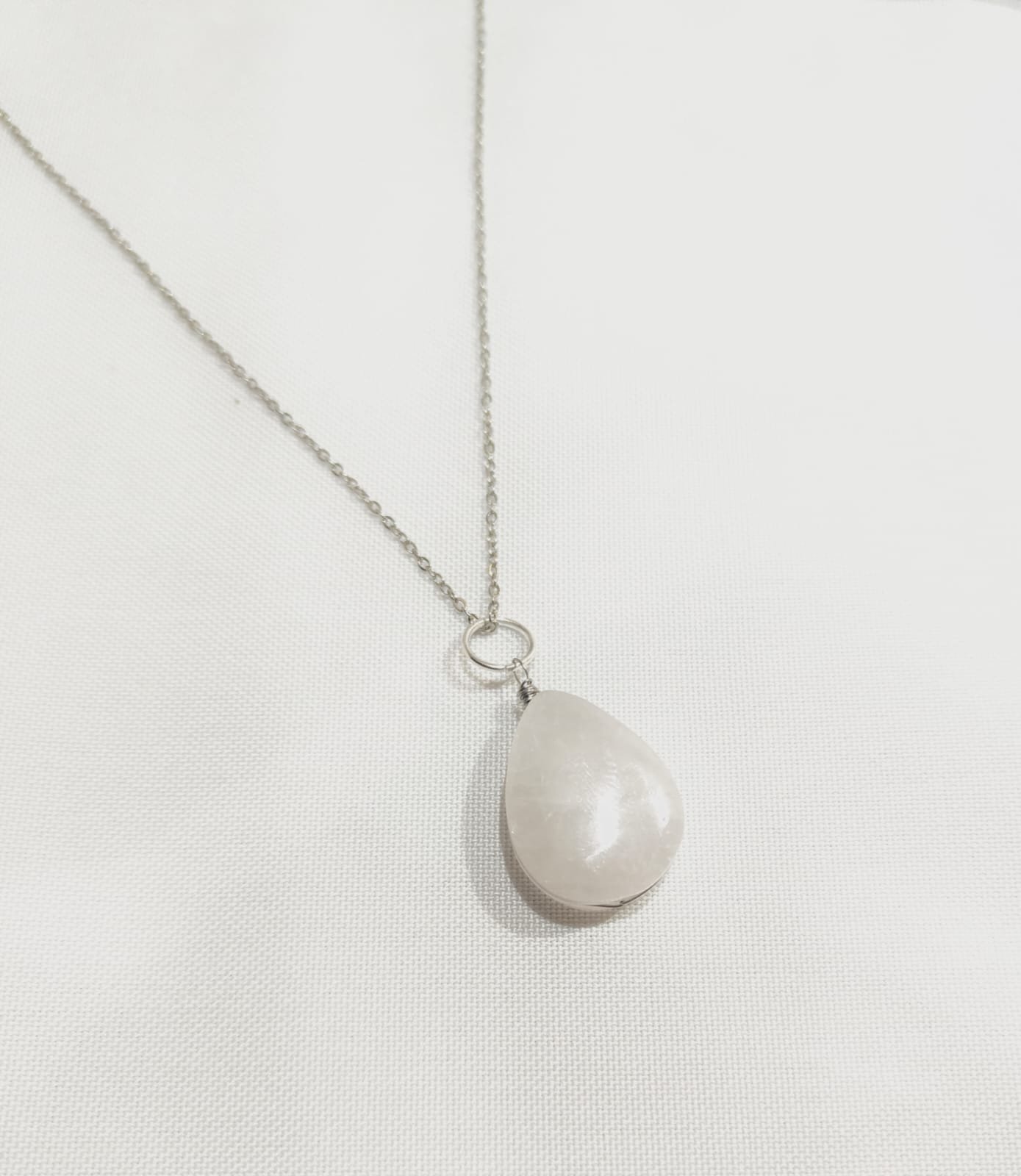 Collar cuarzo blanco gota - Imagen 3