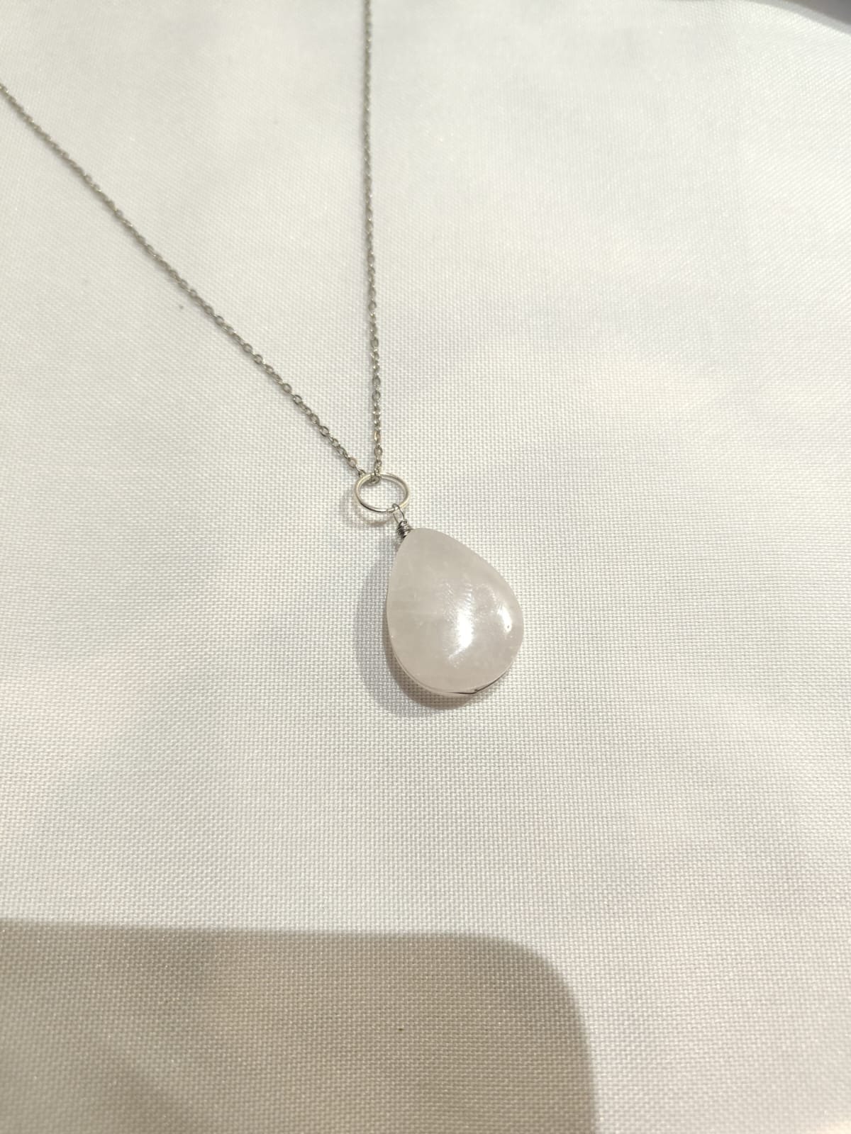 Collar cuarzo blanco gota - Imagen 4
