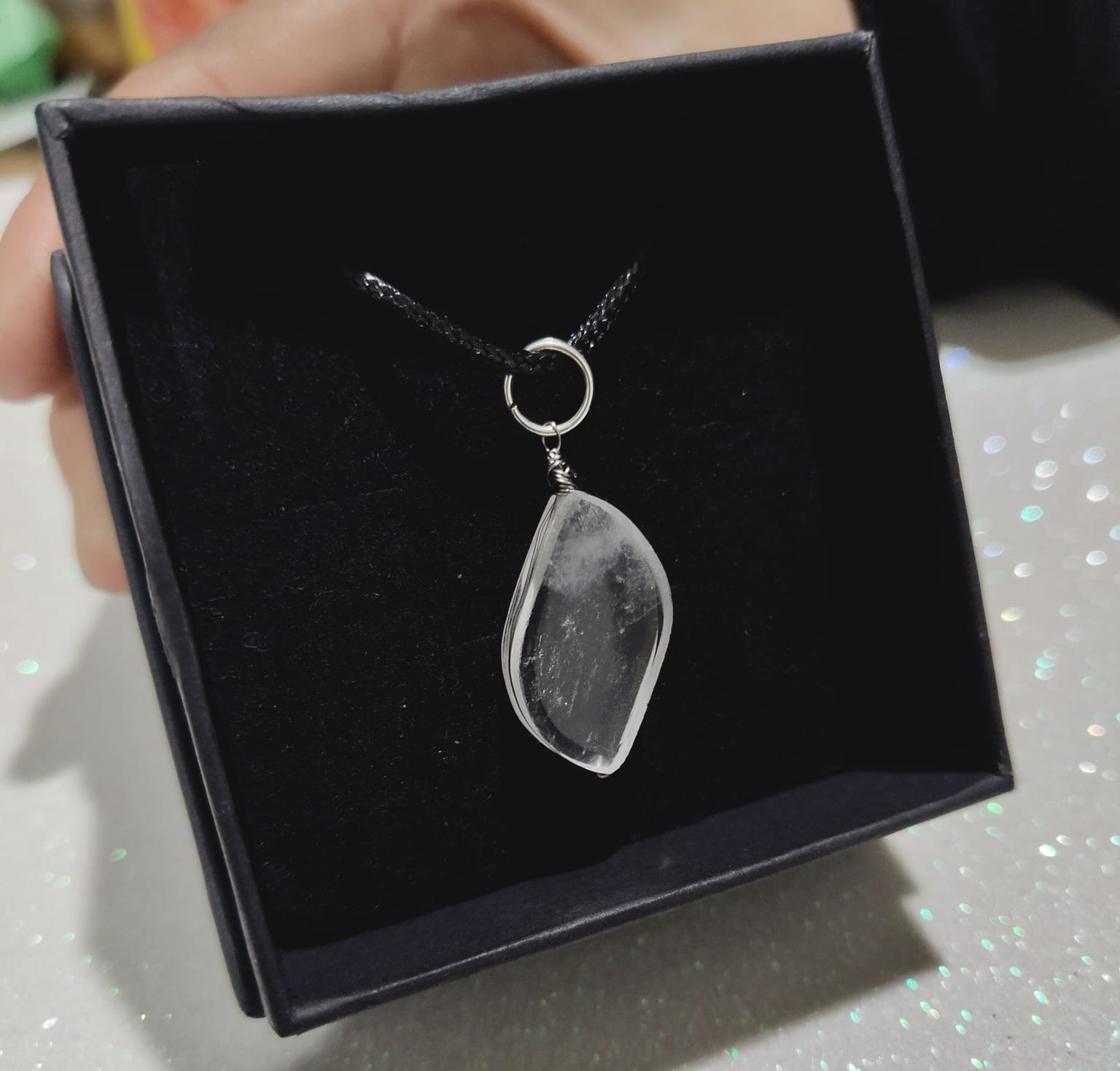 Collar cuarzo blanco hoja - Imagen 2