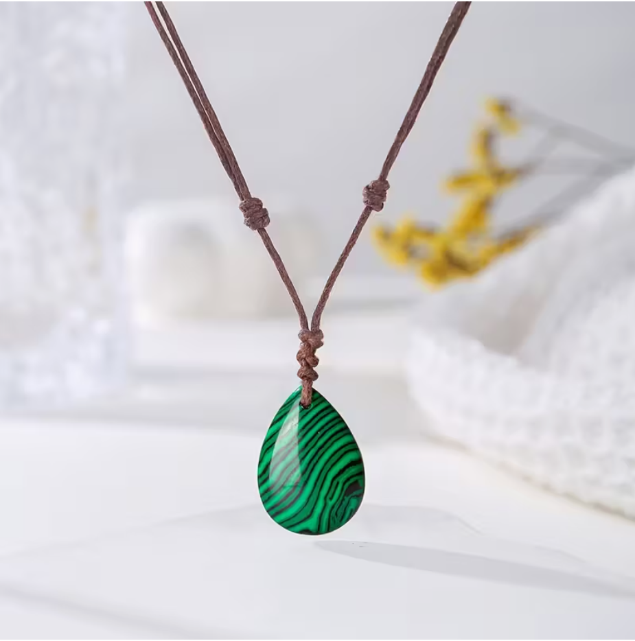 Collar gota malaquita