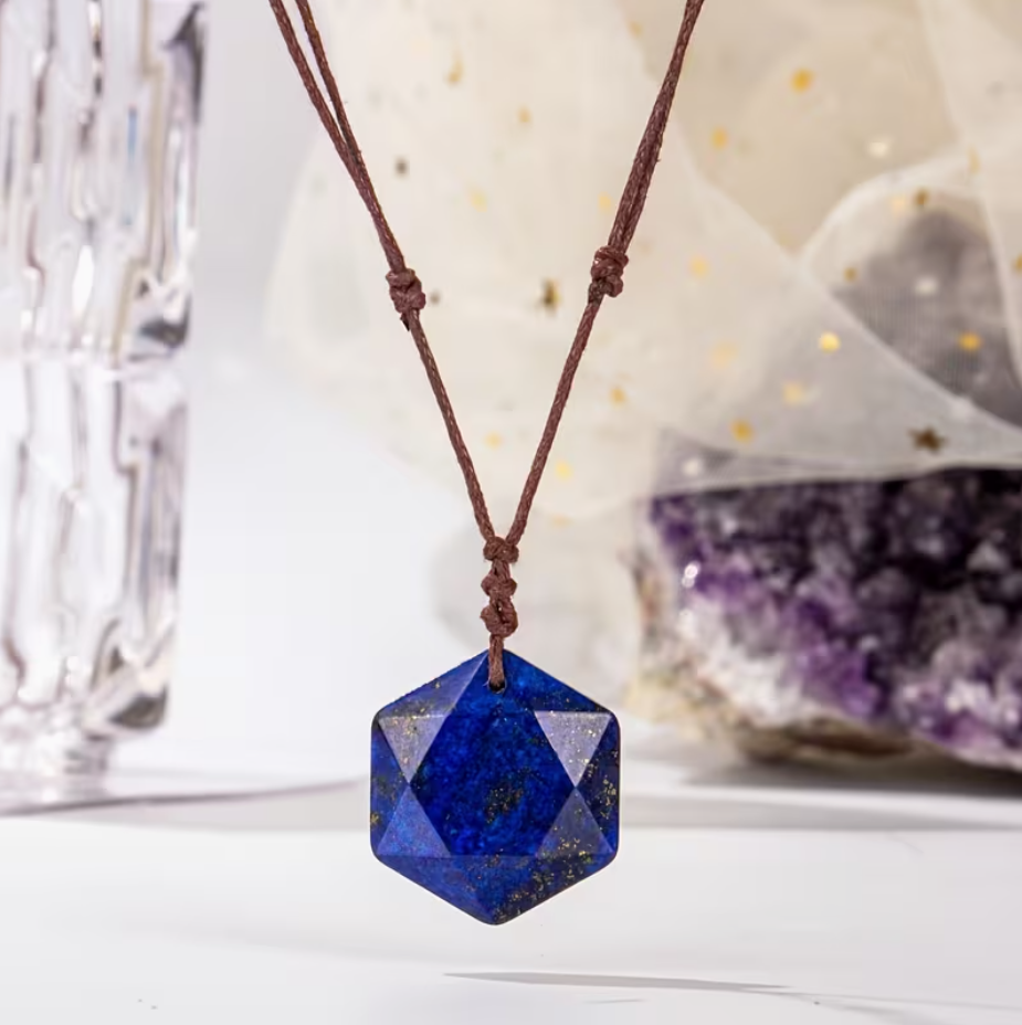 Collar hexagrama lapislázuli