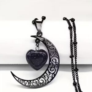 Collar luna dark y corazón
