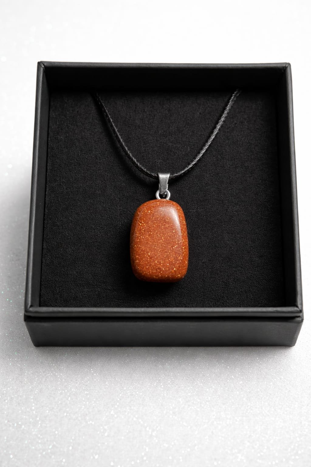 Collar piedra aventurina café-oro