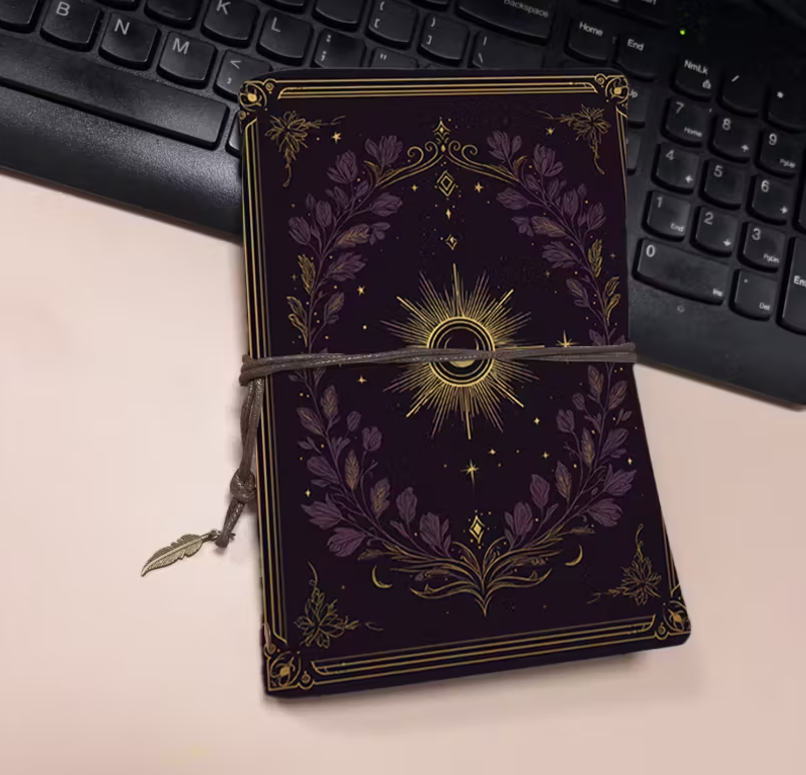 Cuaderno artesanal flores de luna