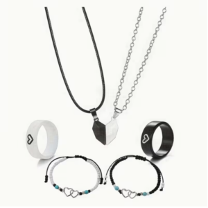 Juego de 6 piezas joyería pareja love minimalista