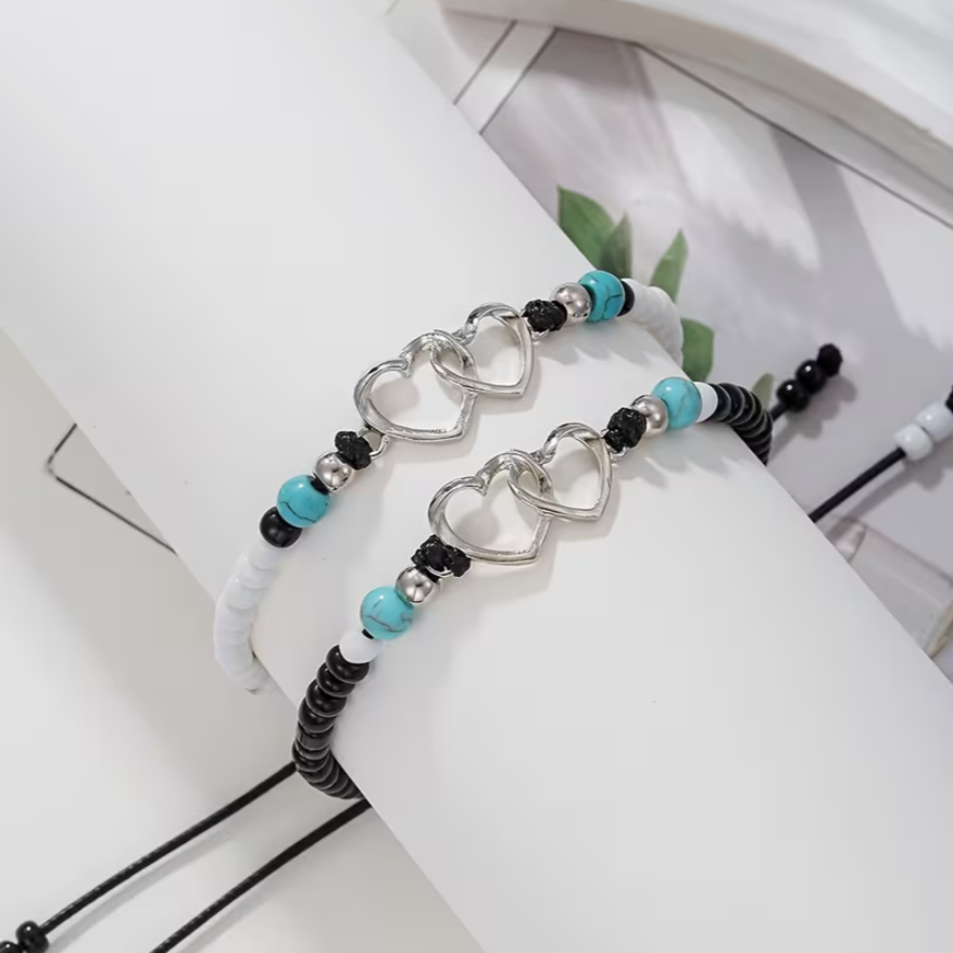 Juego de 6 piezas joyería pareja love minimalista - Imagen 4