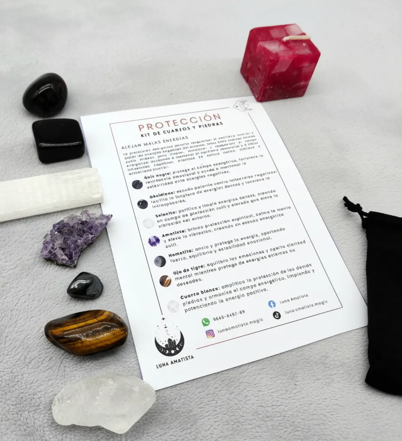 Kit de 7 Cuarzos y piedras naturales Protección - Imagen 3