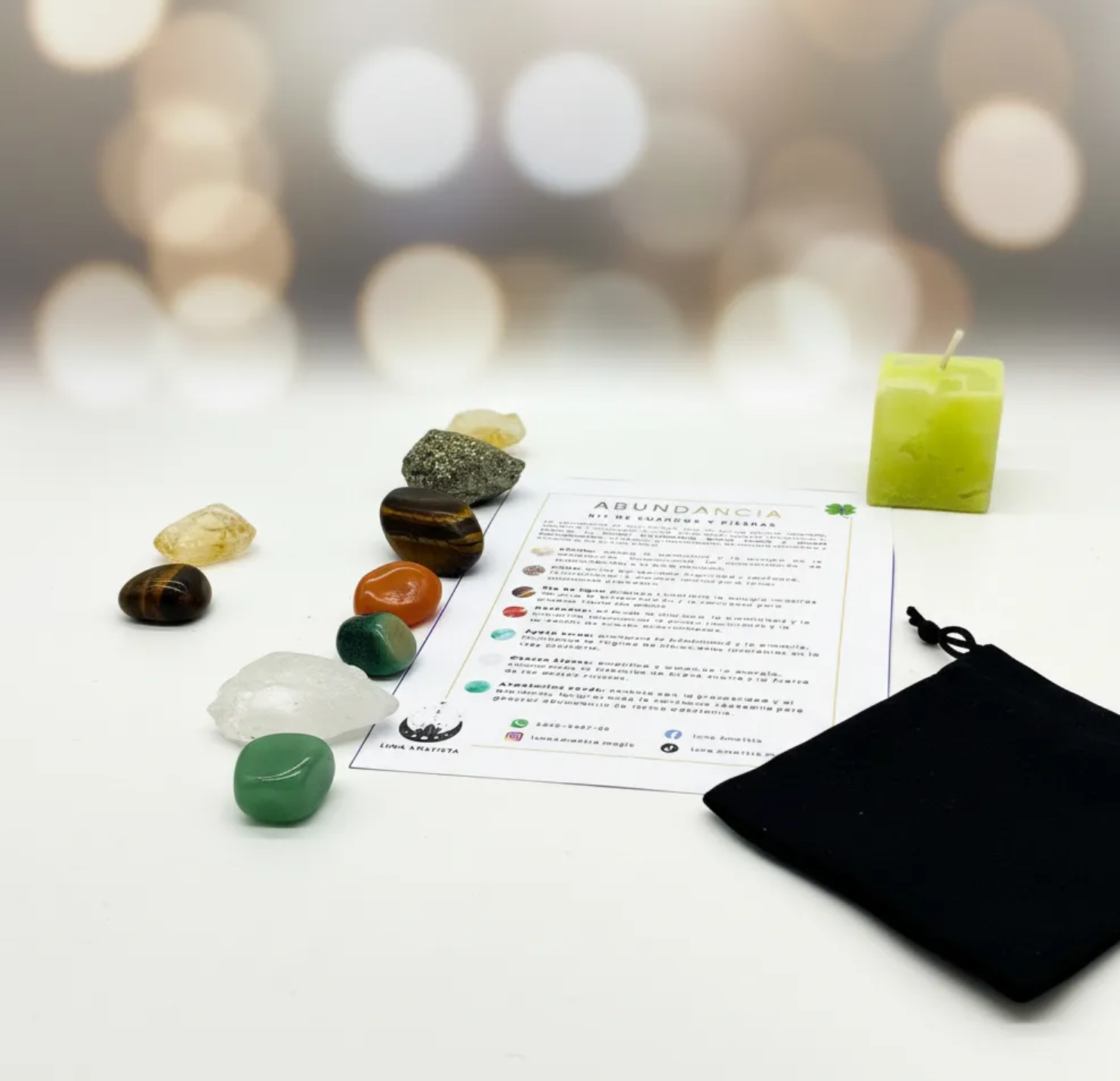 Kit de 7 Cuarzos y piedras naturales Abundancia