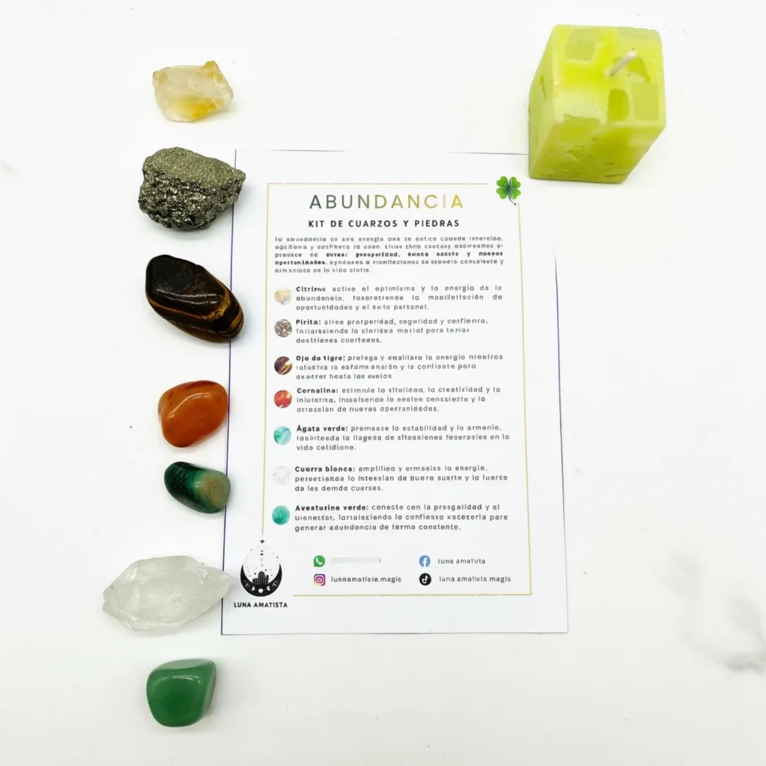Kit de 7 Cuarzos y piedras naturales Abundancia - Imagen 4