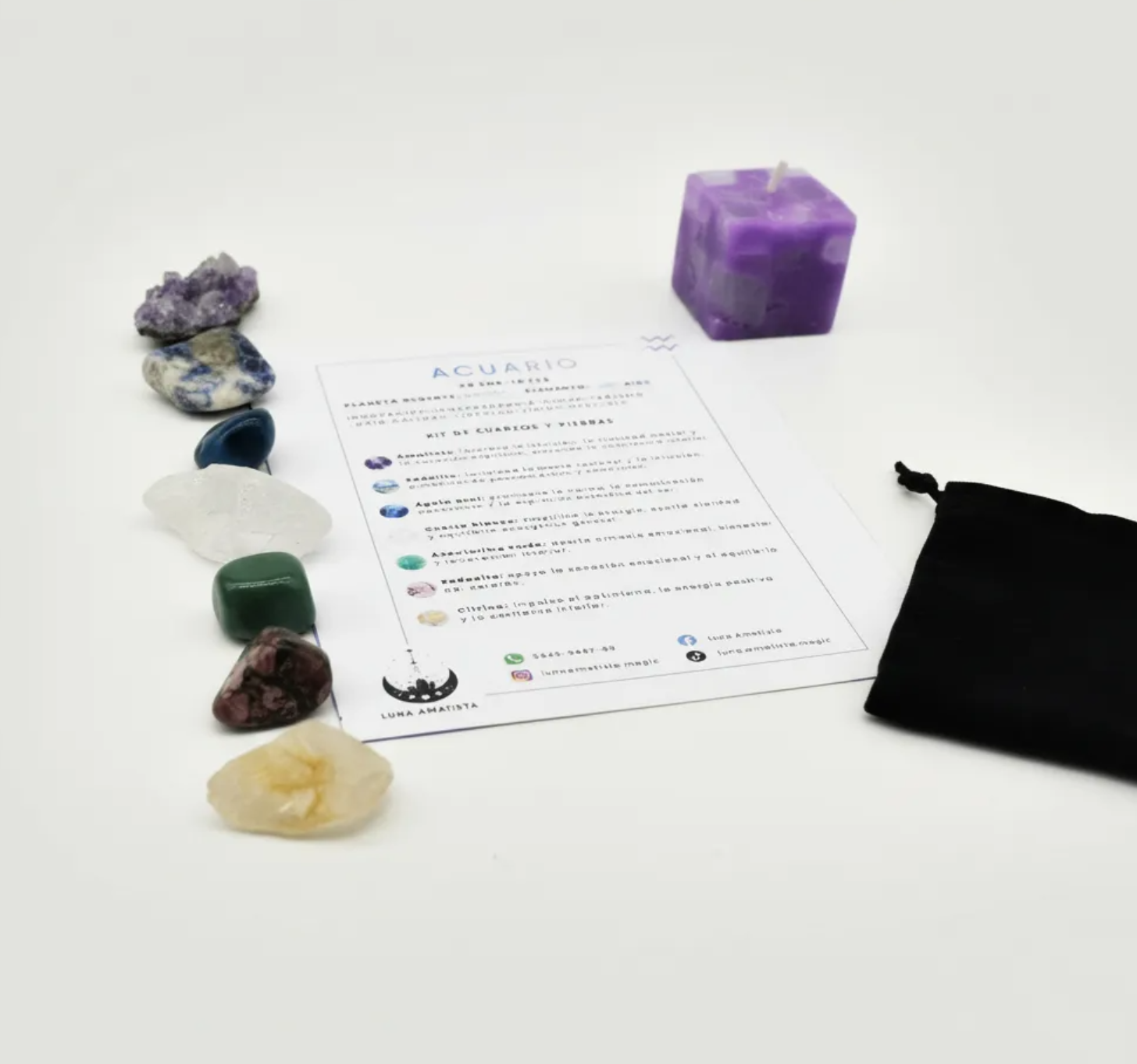 Kit de 7 Cuarzos y piedras naturales Acuario - Imagen 4