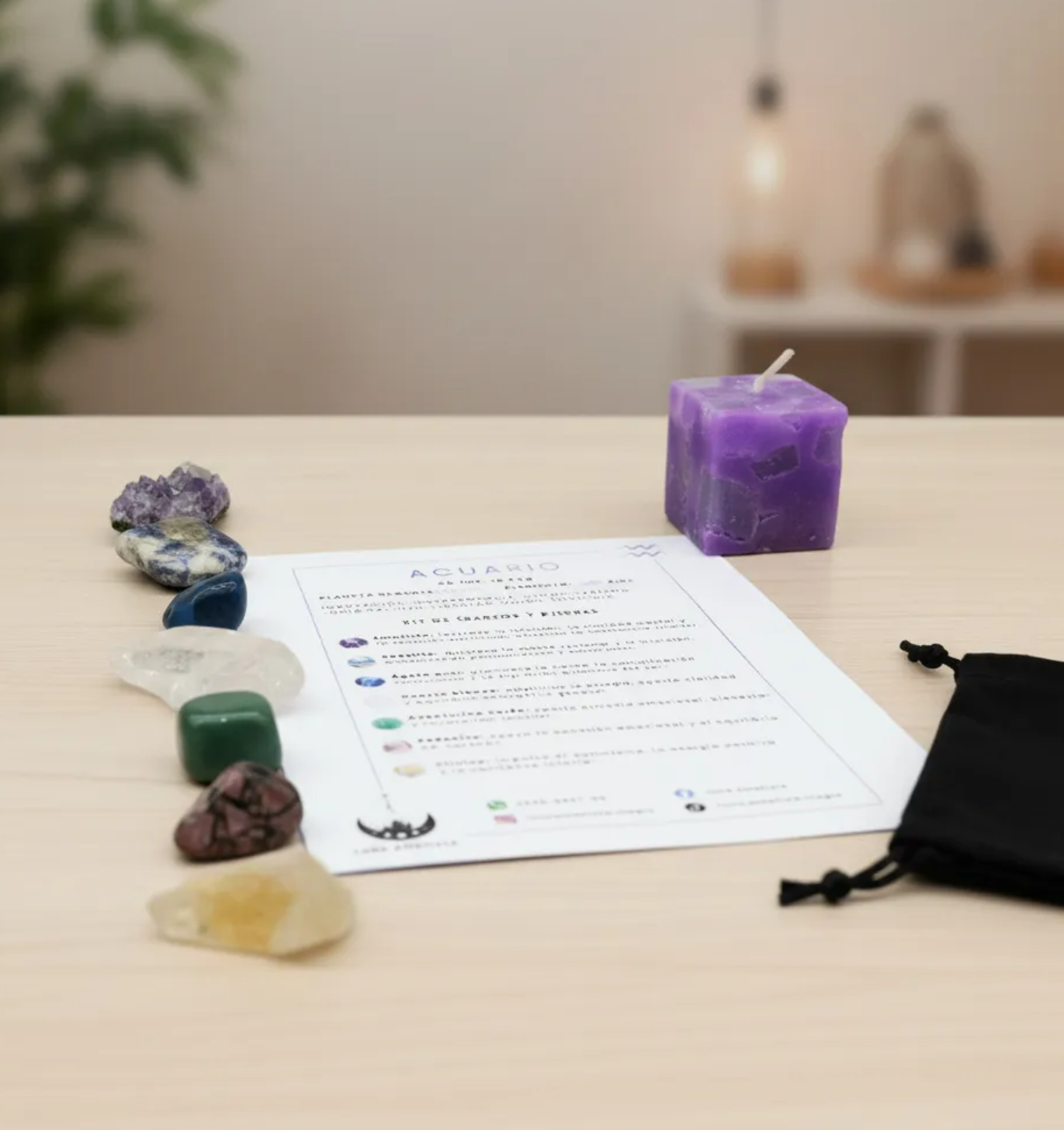 Kit de 7 Cuarzos y piedras naturales Acuario