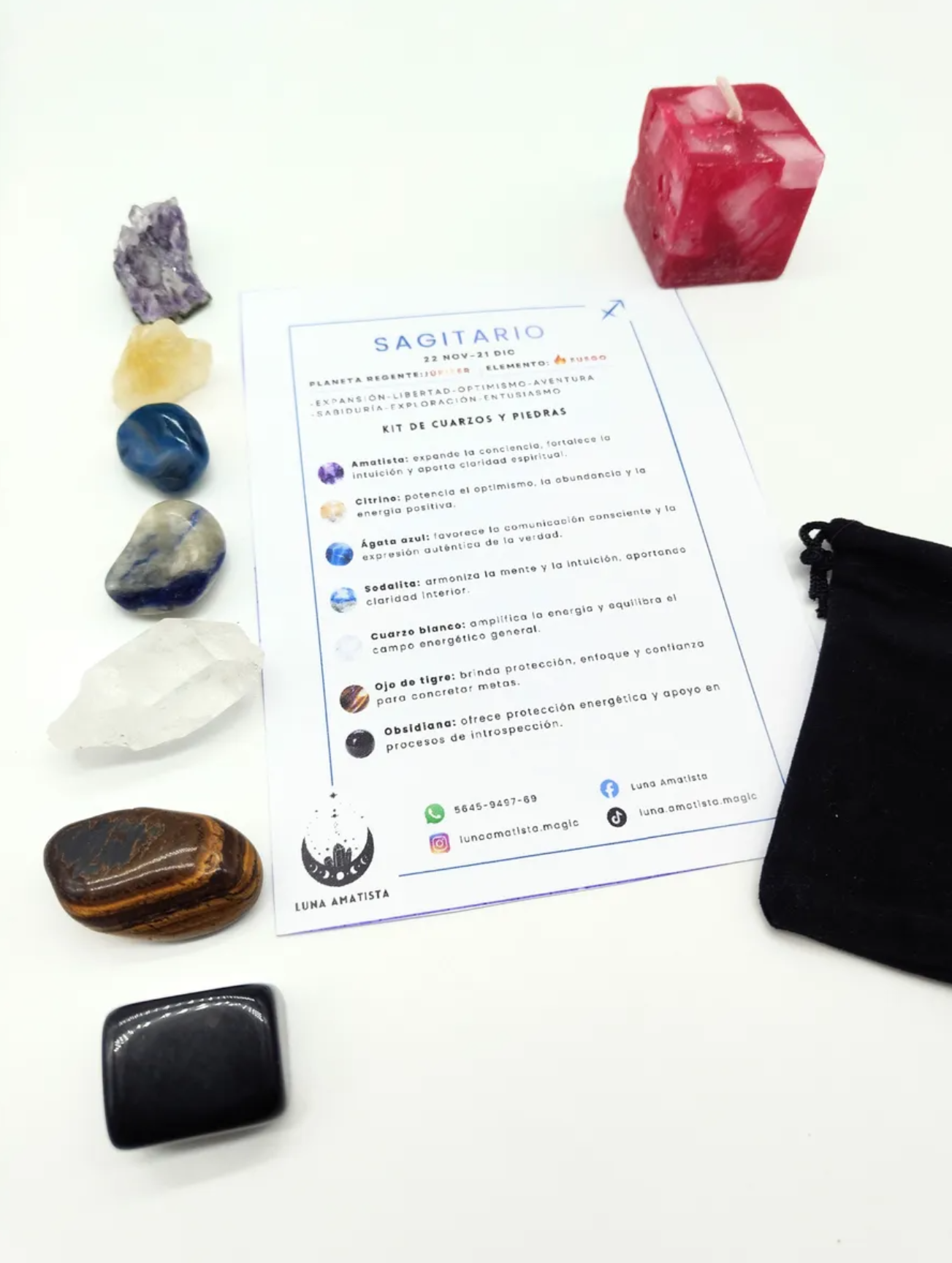 Kit de 7 Cuarzos y piedras naturales Sagitario