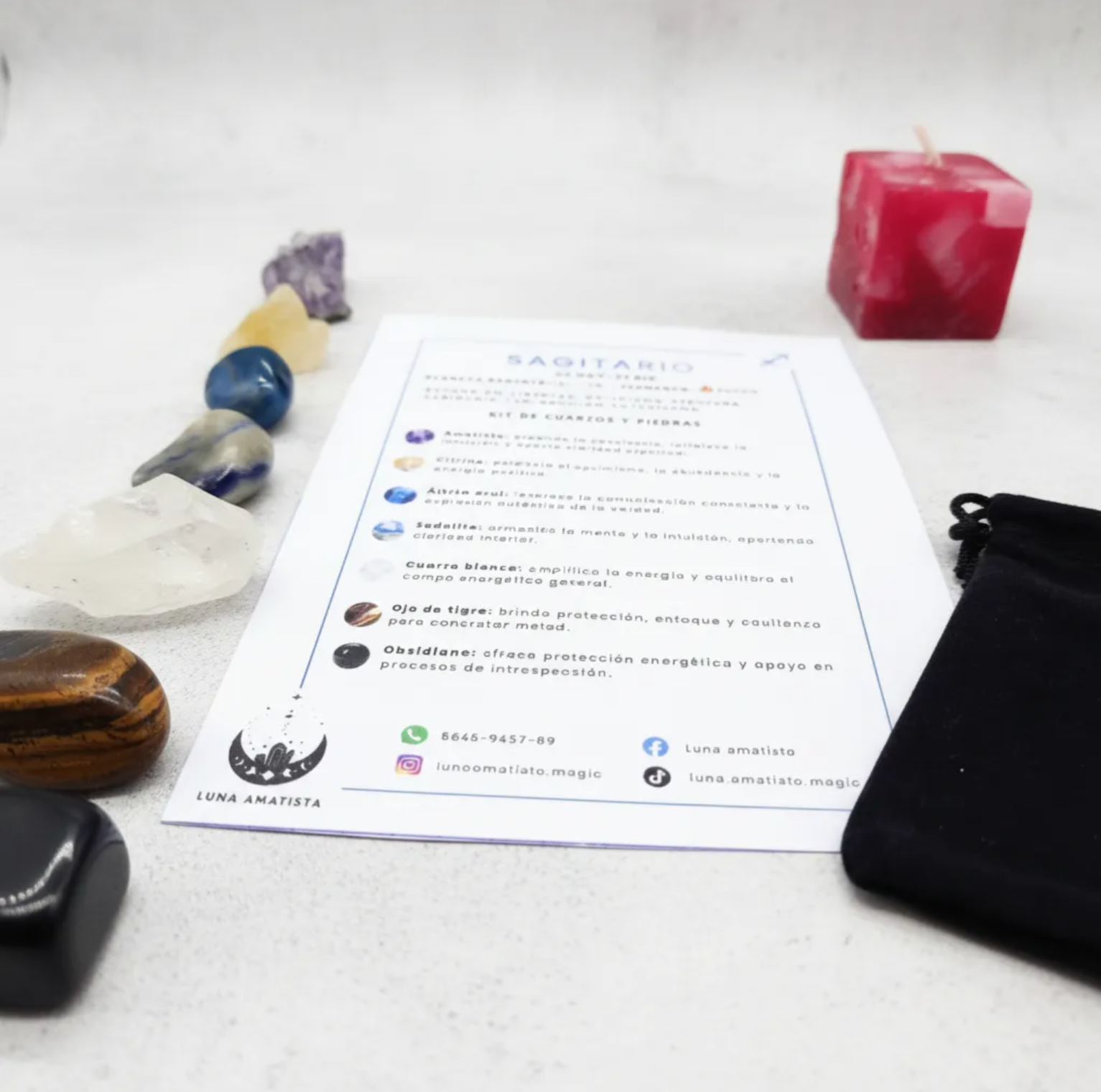 Kit de 7 Cuarzos y piedras naturales Sagitario - Imagen 4
