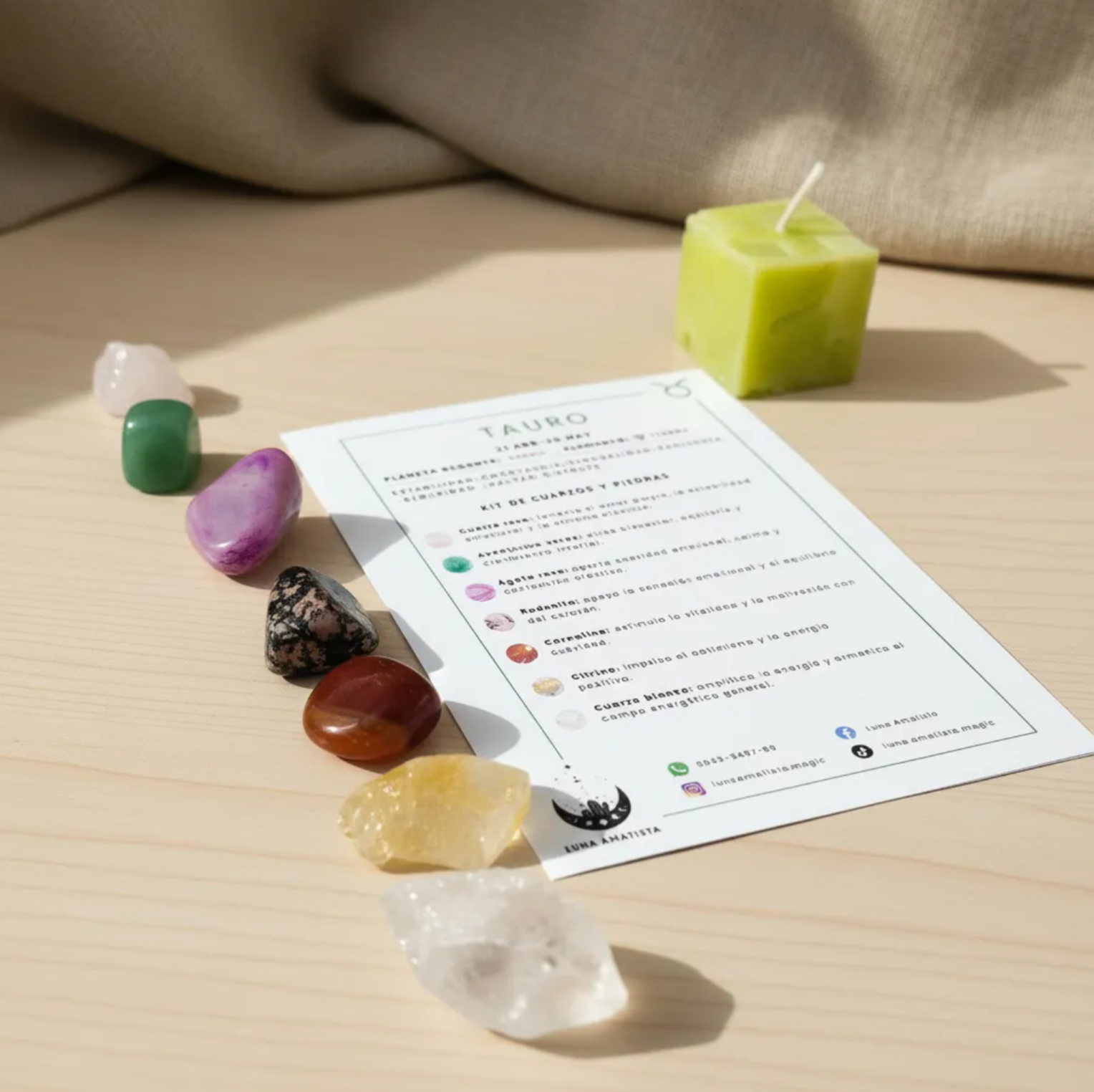 Kit de 7 Cuarzos y piedras naturales Tauro