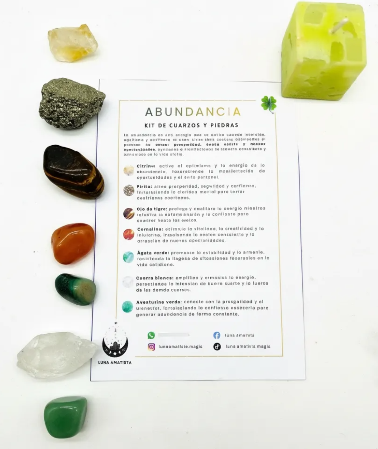 Kit de 7 Cuarzos y piedras naturales Abundancia - Imagen 7