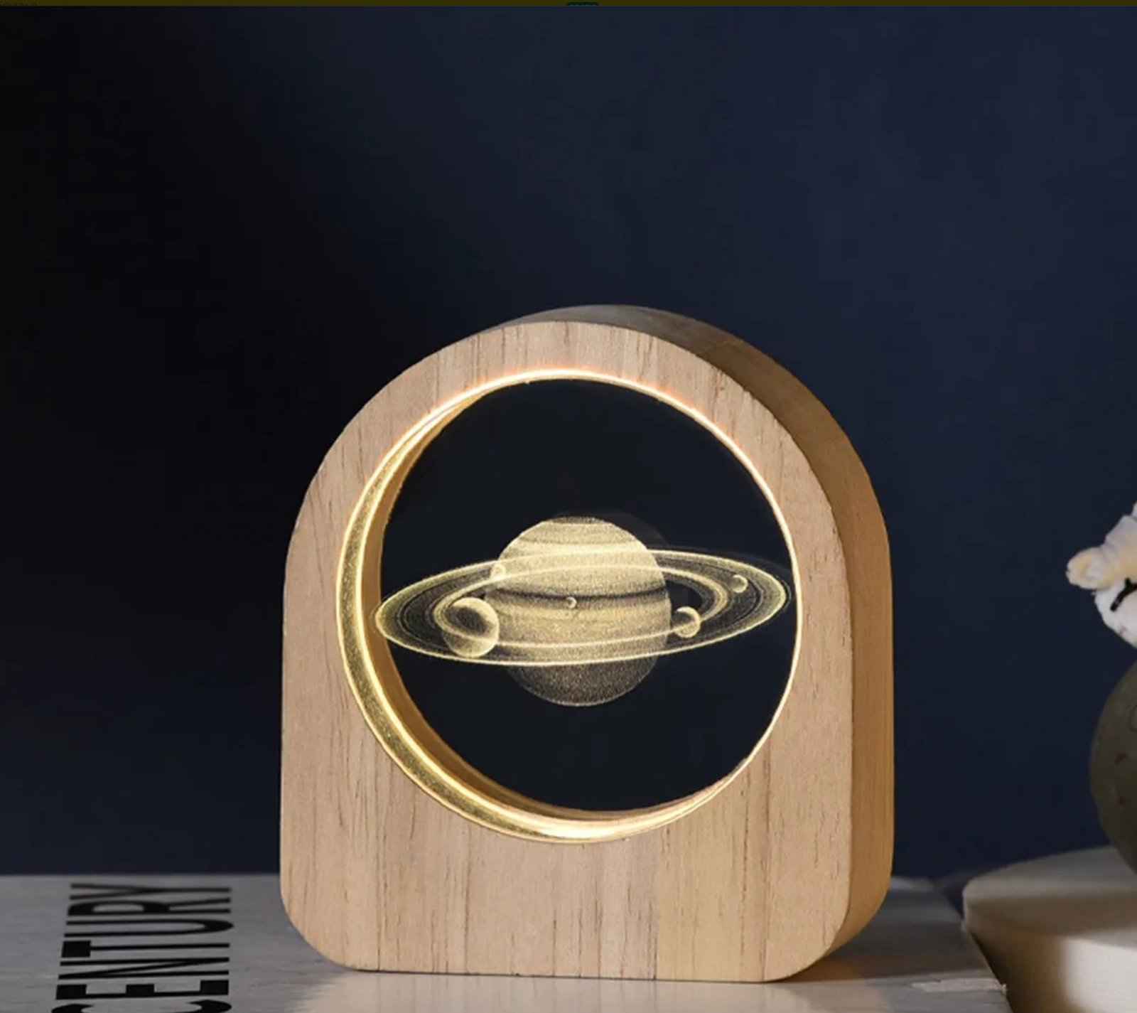 Lámpara 3D cristal-Saturno - Imagen 2