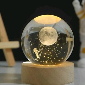 Lámpara 3D giratoria- Astronauta en la luna