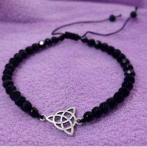 Pulsera cristal negra triqueta
