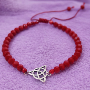 Pulsera cristal roja triqueta