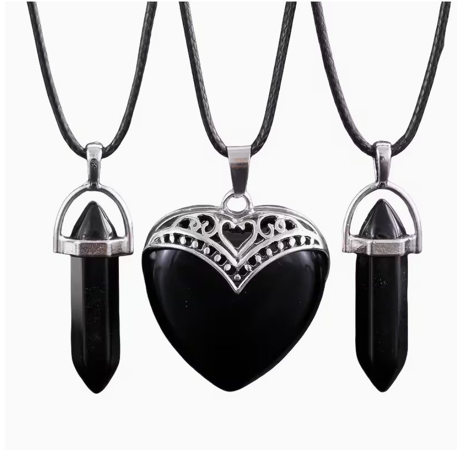 Set Emperatriz 3 collares de Obsidiana