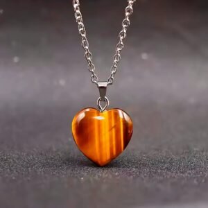 Collar corazón ojo de tigre