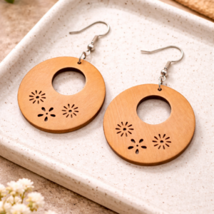 Aretes de madera circulares