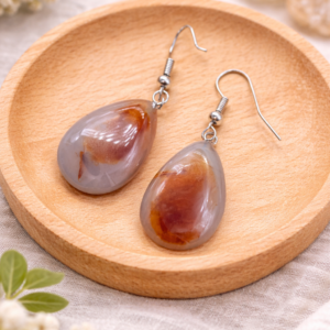 Aretes en forma de gota de cornalina