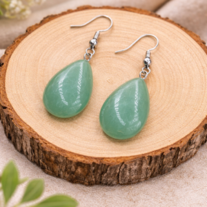 Aretes de cuarzo verde en forma de gota