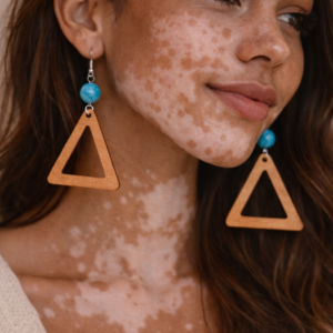 Aretes triangulares con turquesa