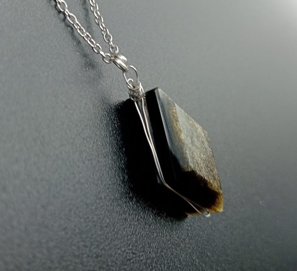 Collar obsidiana dorada - Imagen 3