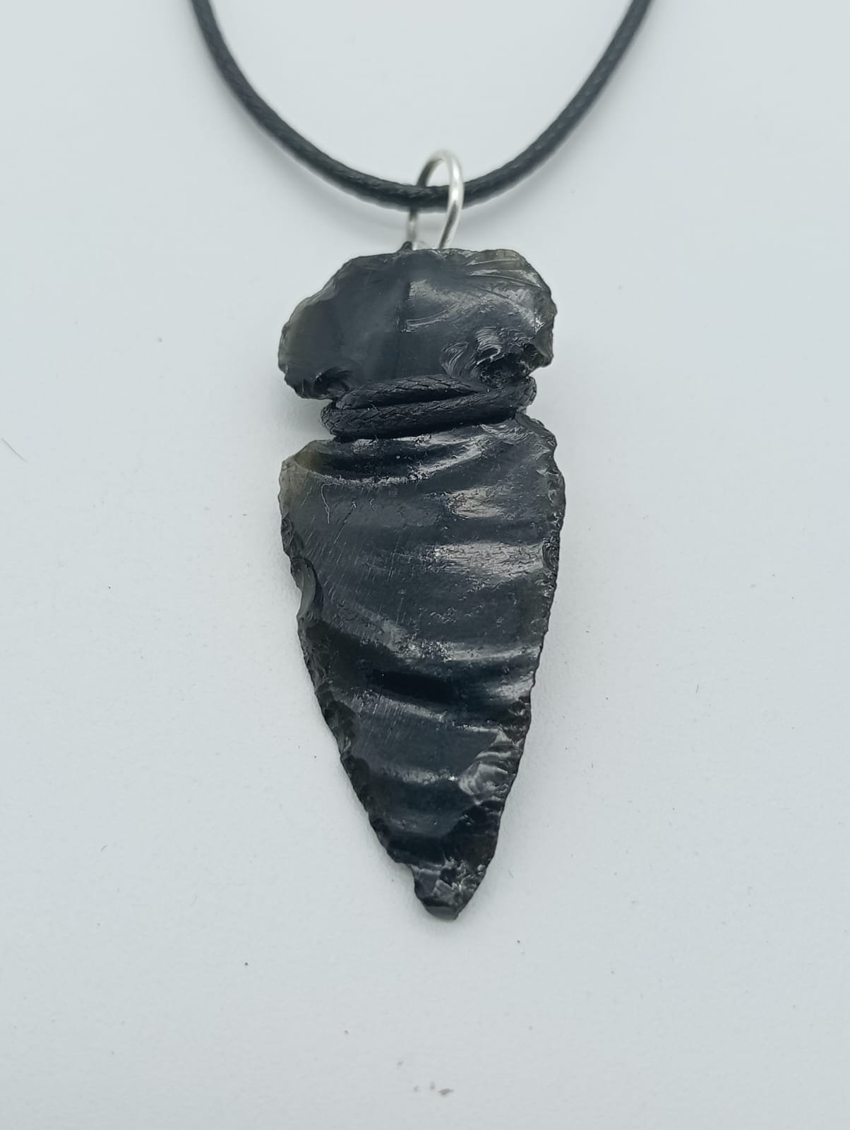 Collar obsidiana rustica hacha - Imagen 3