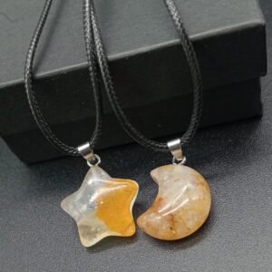 Conjunto collares de citrino estrella y luna  