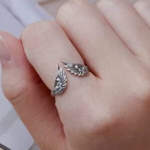 Anillo de alas de acero inoxidable