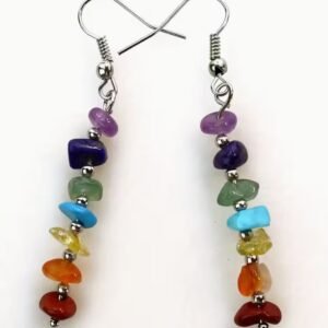 Aretes de piedras de colores naturales