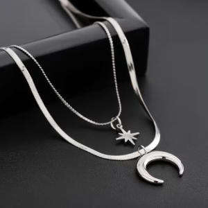 Collar estrella luna creciente