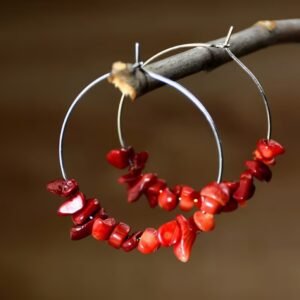 Pendientes de aro rojos