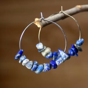 Pendientes de aro sodalita