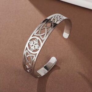 Brazalete nudo de bruja de acero inoxidable