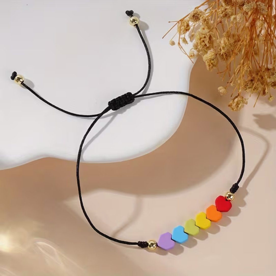 Pulsera de corazones de colores - Imagen 2