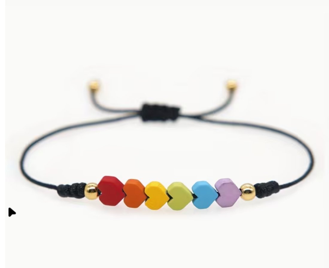 Pulsera de corazones de colores - Imagen 3